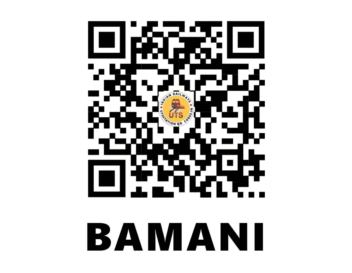 UTS QR Code for BAMANI - BMNI (CR - MAHARASHTRA)