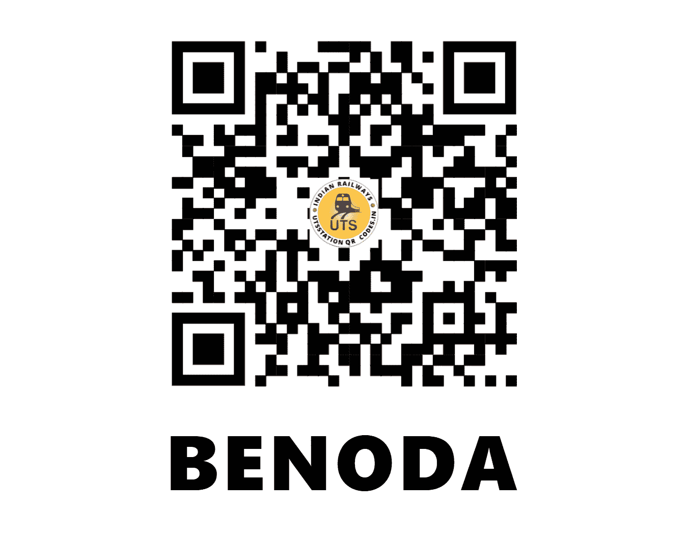 UTS QR Code for BENODA - BNOD (CR - MAHARASHTRA)