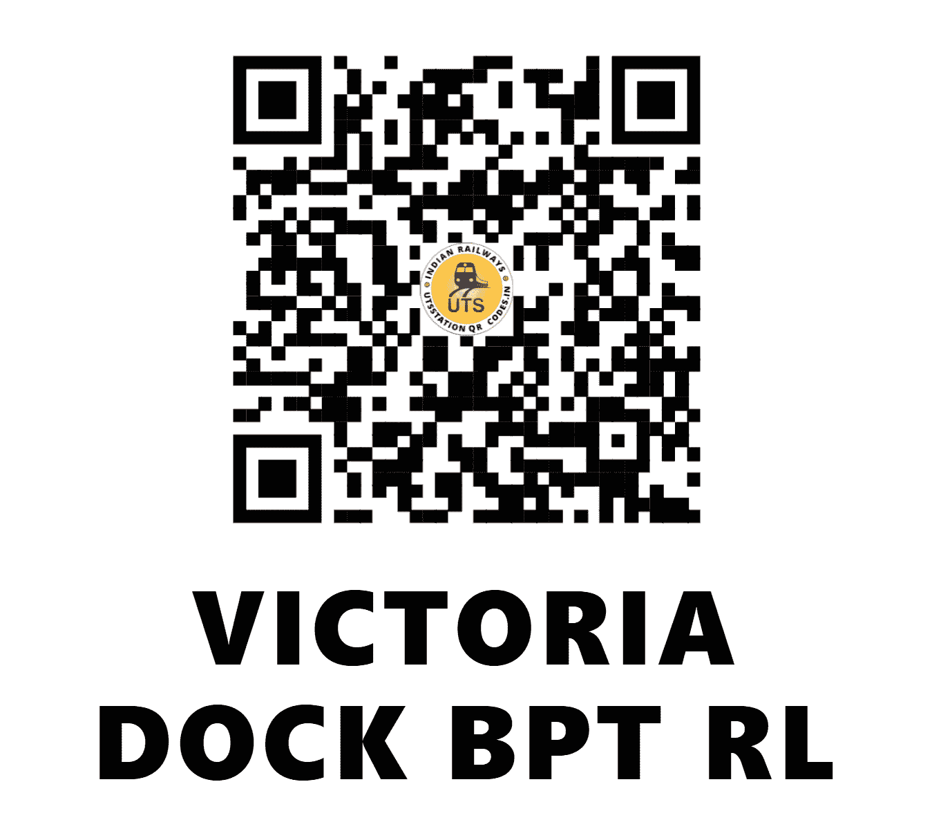 UTS QR Code for VICTORIA DOCK BPT RL - BPTV (CR - MAHARASHTRA)