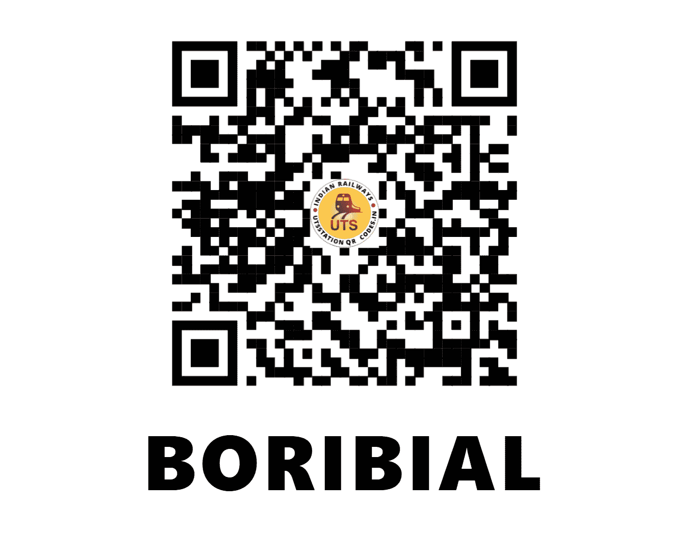 UTS QR Code for BORIBIAL - BRB (CR - MAHARASHTRA)