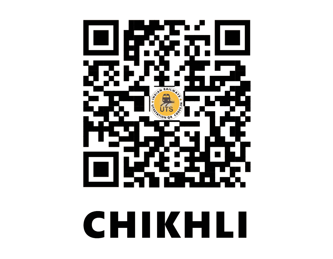 UTS QR Code for CHIKHLI - CKHS (CR - MAHARASHTRA)