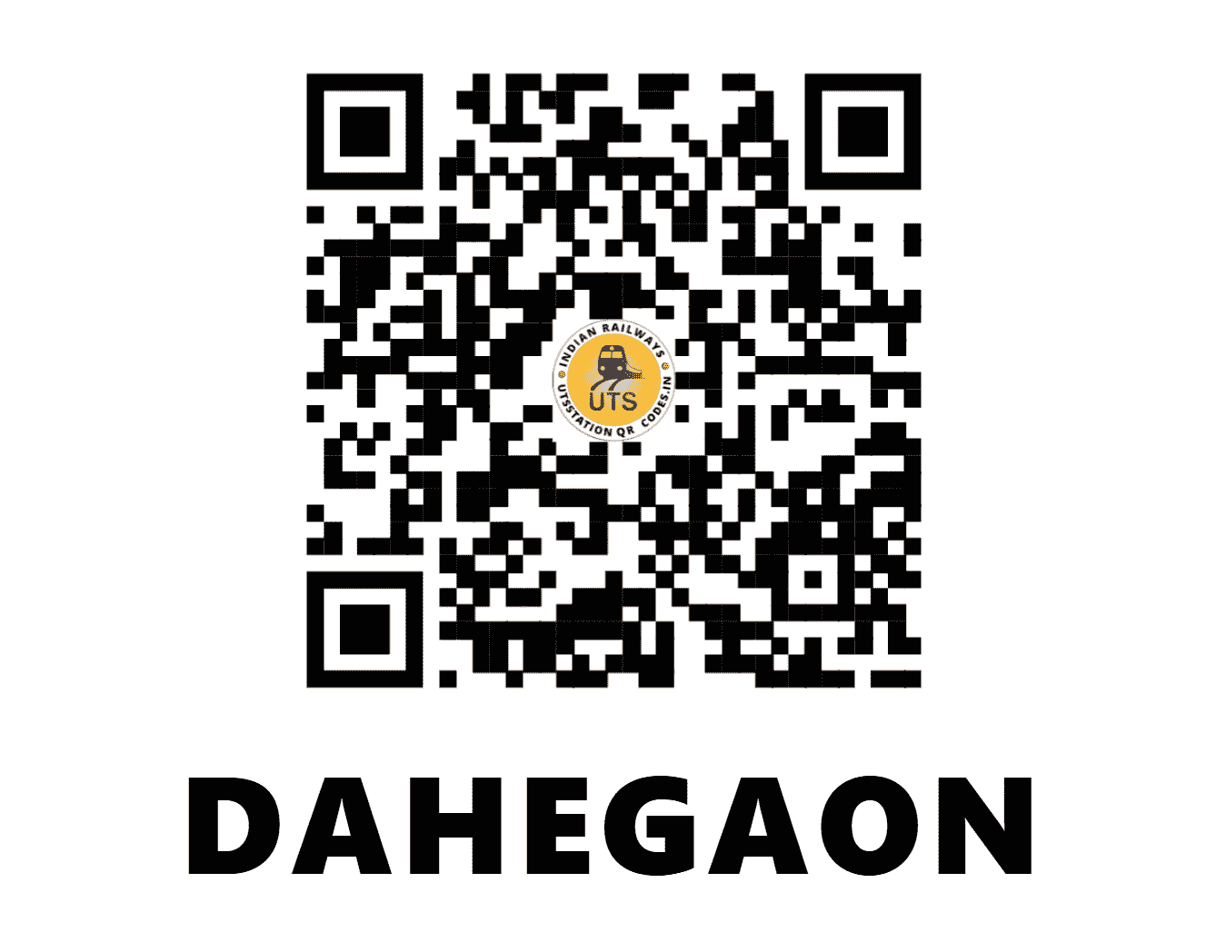 UTS QR Code for DAHEGAON - DAE (CR - MAHARASHTRA)