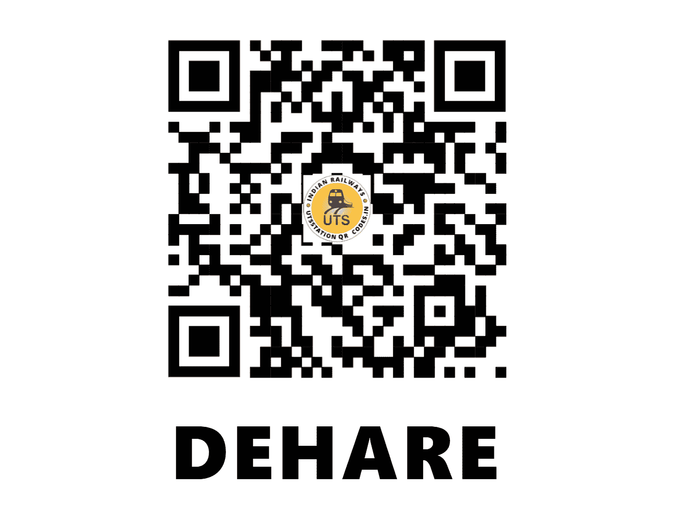 UTS QR Code for DEHARE - DAH (CR - MAHARASHTRA)