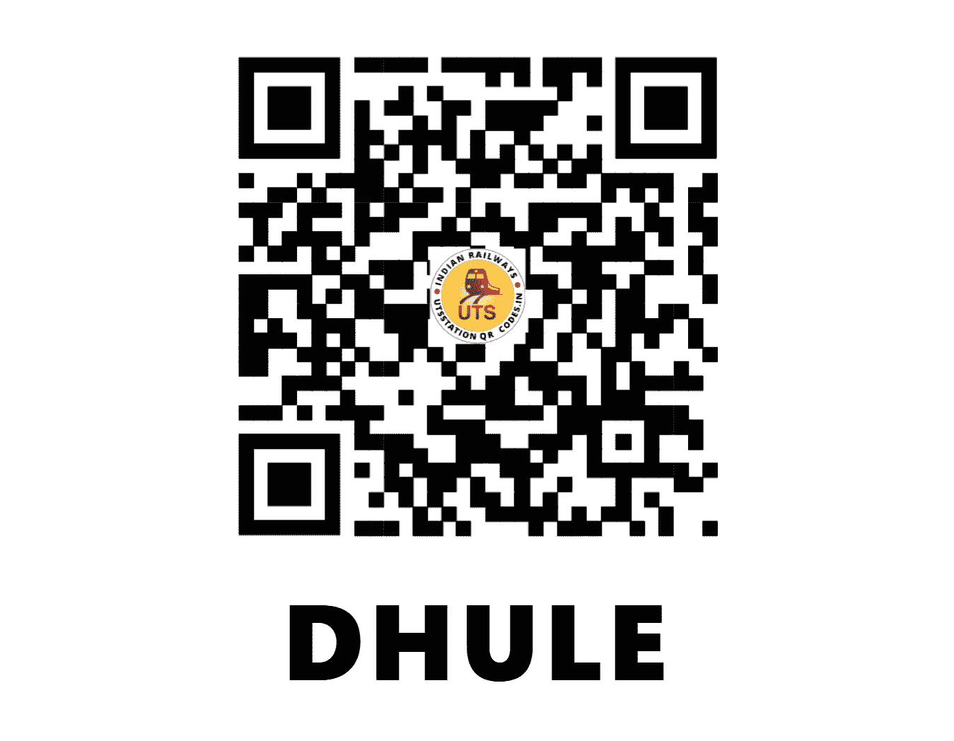 UTS QR Code for DHULE - DHI (CR - MAHARASHTRA)