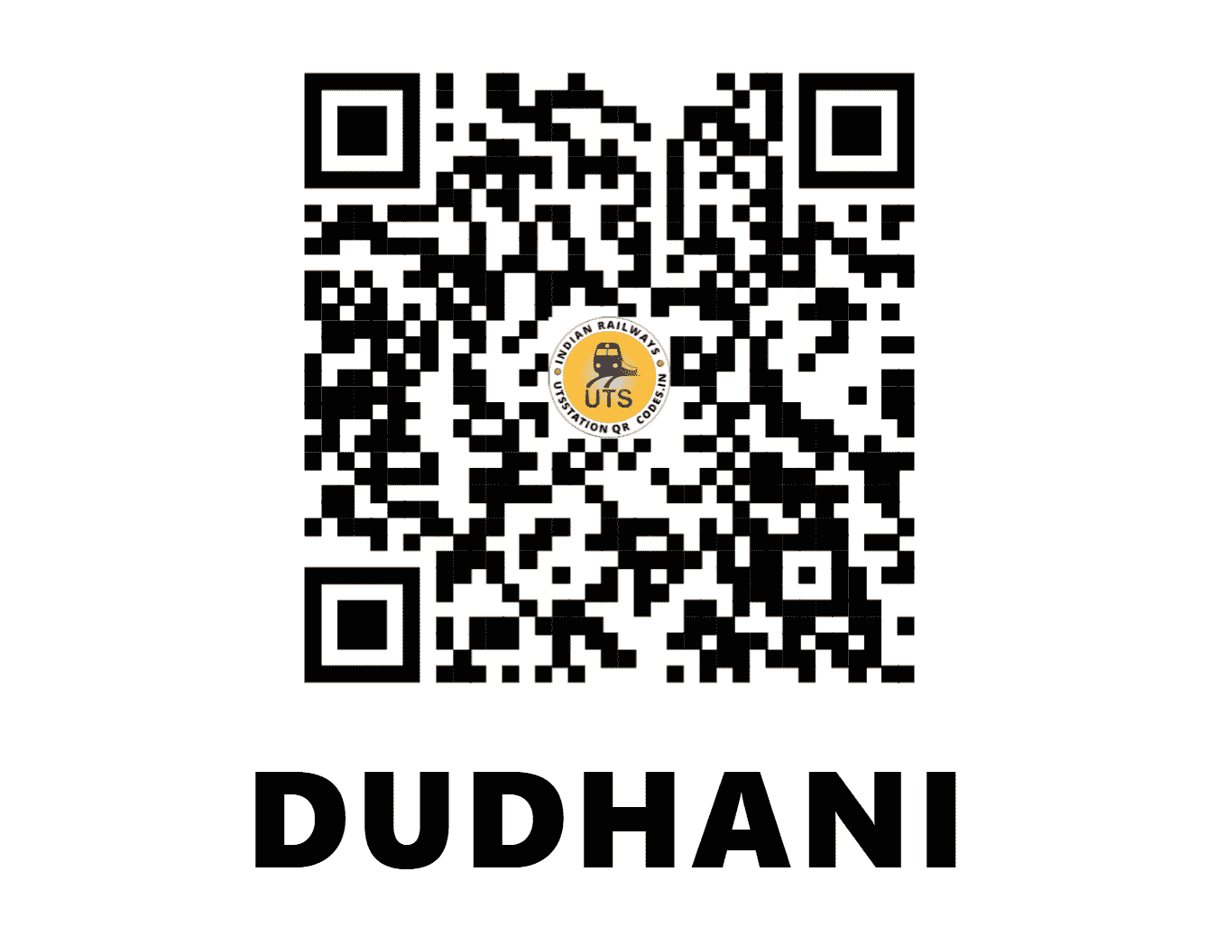 UTS QR Code for DUDHANI - DUD (CR - MAHARASHTRA)