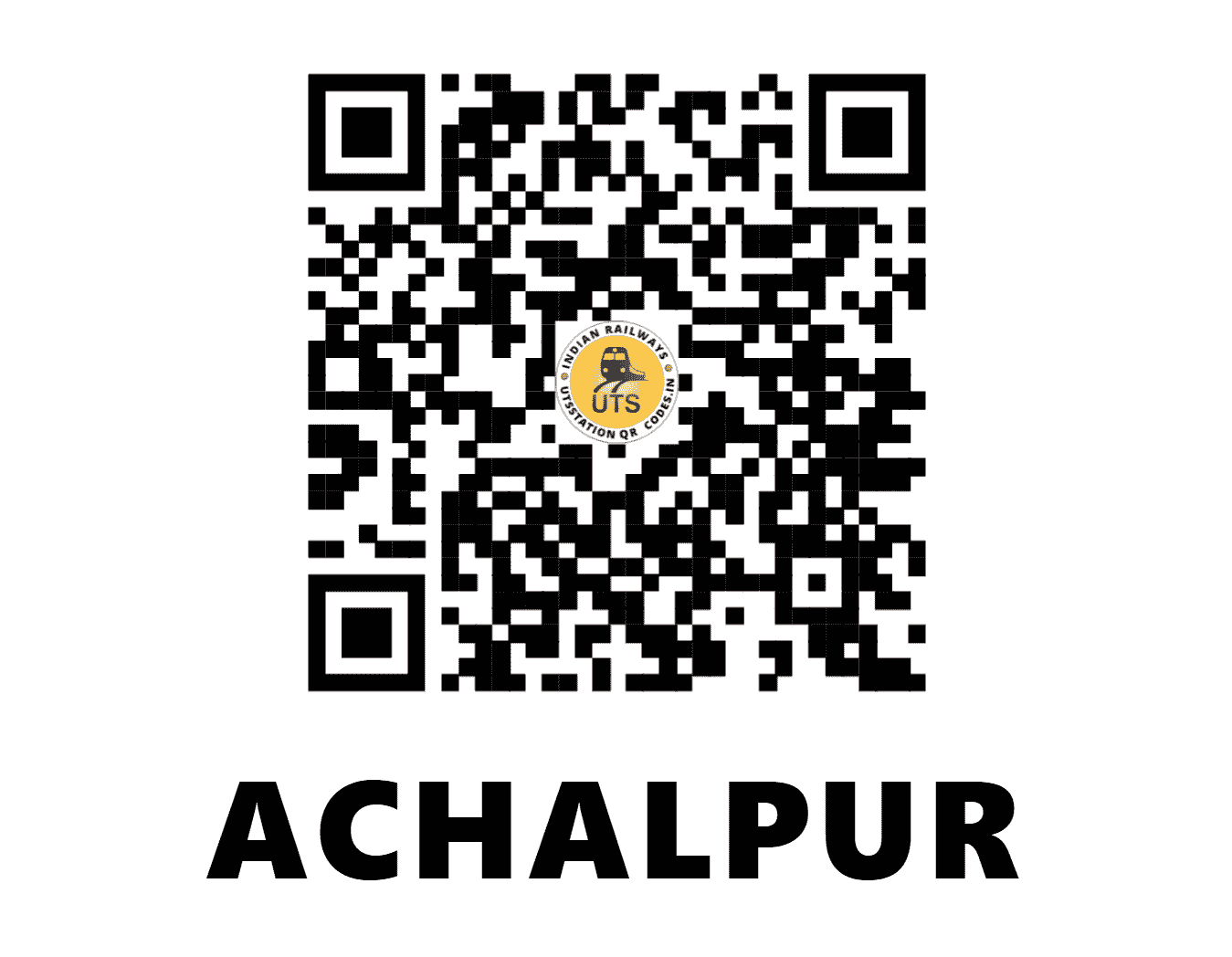 UTS QR Code for ACHALPUR - ELP (CR - MAHARASHTRA)