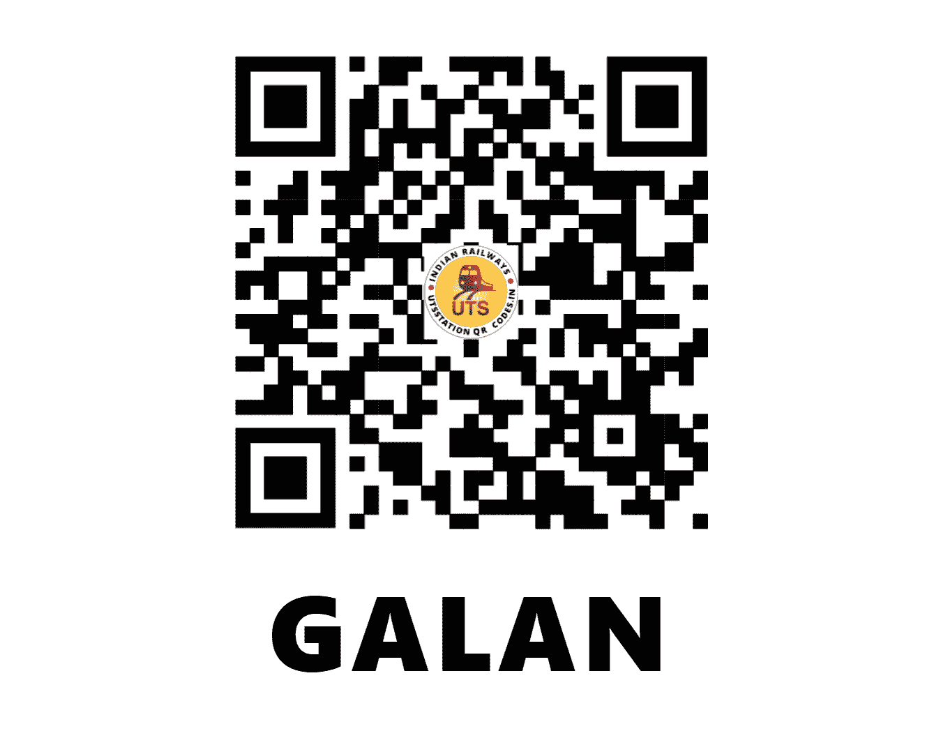 UTS QR Code for GALAN - GAA (CR - MAHARASHTRA)