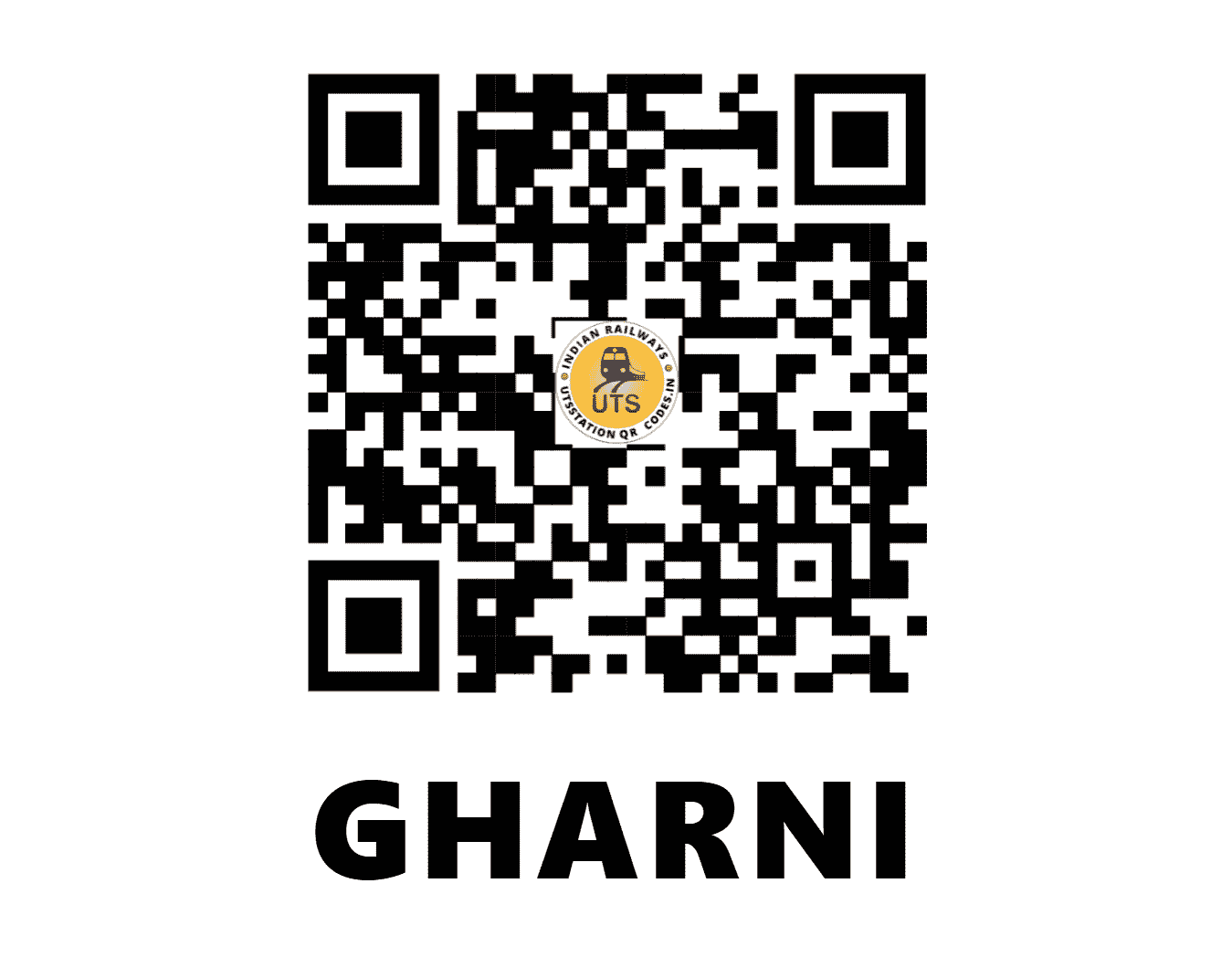 UTS QR Code for GHARNI - GANI (CR - MAHARASHTRA)