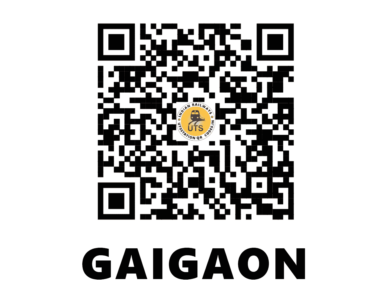 UTS QR Code for GAIGAON - GAO (CR - MAHARASHTRA)