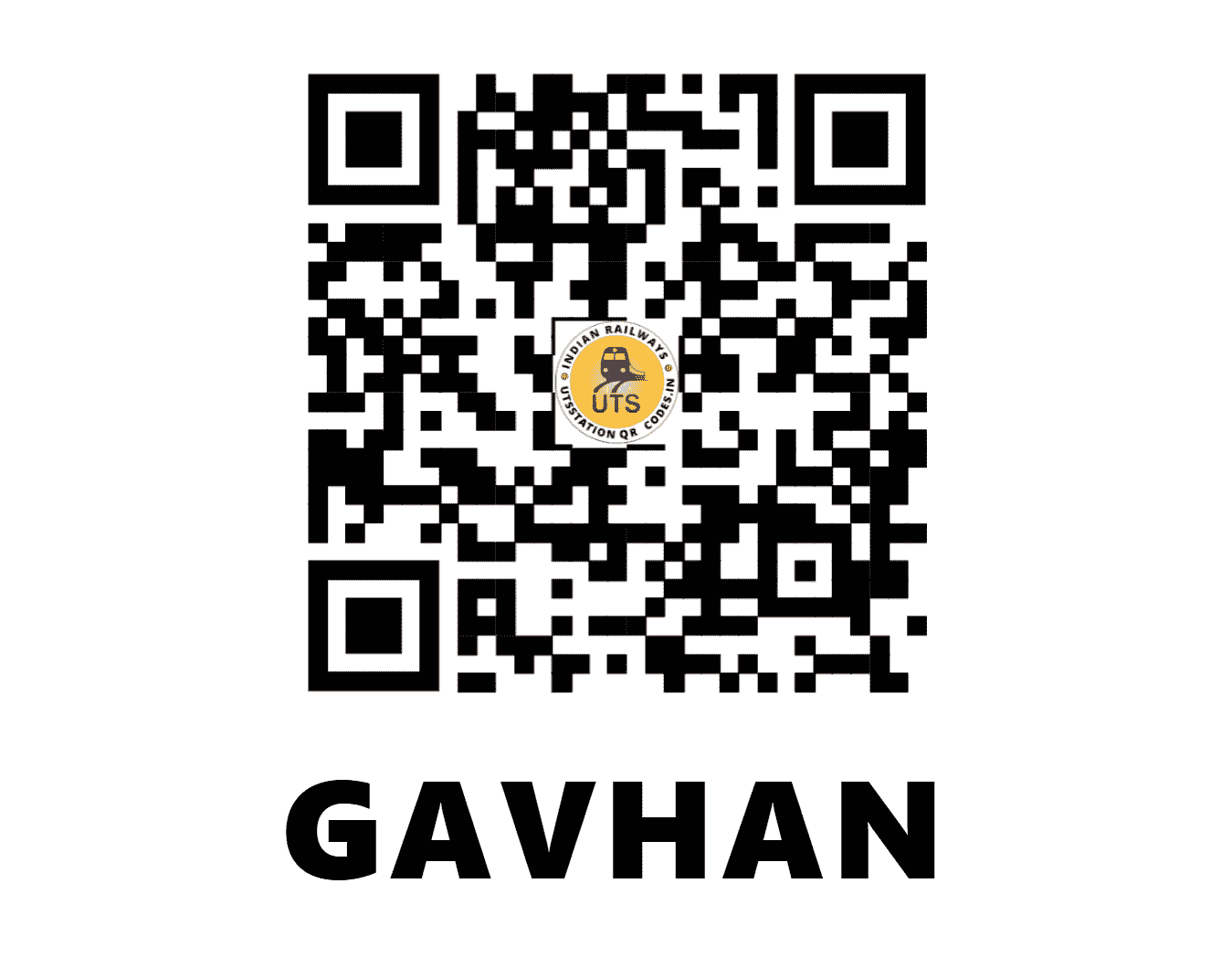 UTS QR Code for GAVHAN - GAVN (CR - MAHARASHTRA)