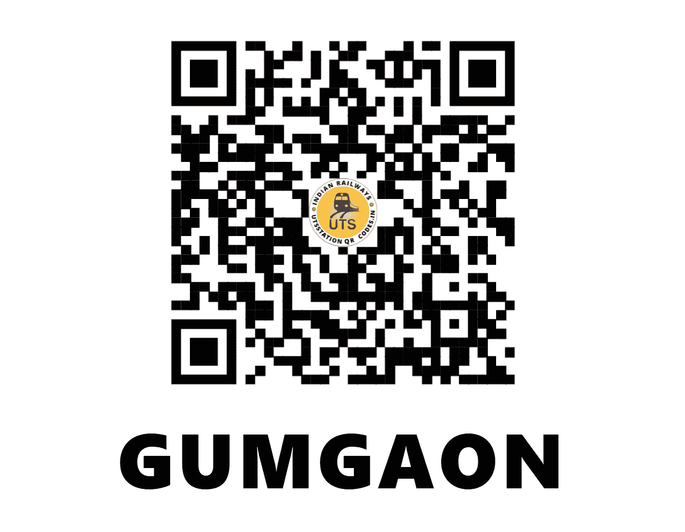 UTS QR Code for GUMGAON - GMG (CR - MAHARASHTRA)