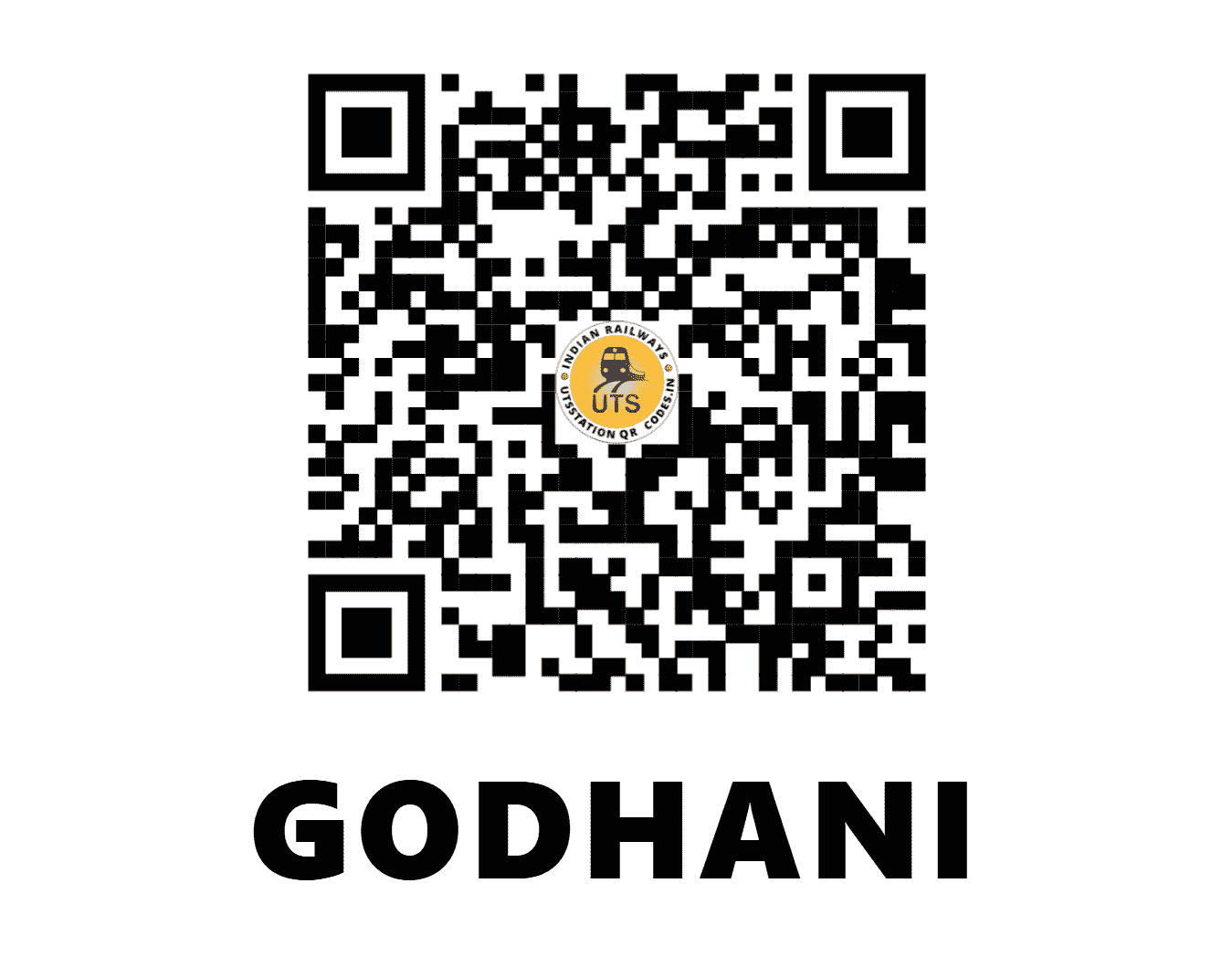 UTS QR Code for GODHANI - GNQ (CR - MAHARASHTRA)