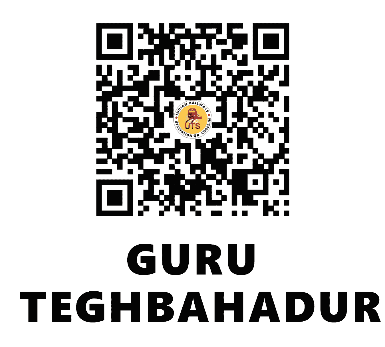 UTS QR Code for GURU TEGHBAHADURNAGA - GTBN (CR - MAHARASHTRA)
