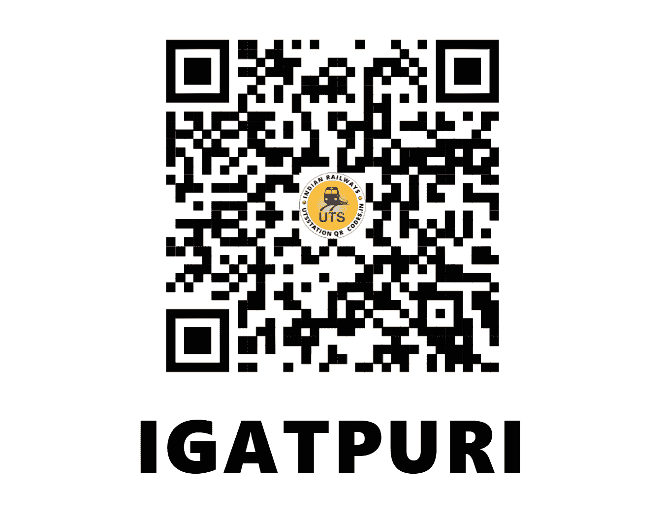 UTS QR Code for IGATPURI - IGP (CR - MAHARASHTRA)