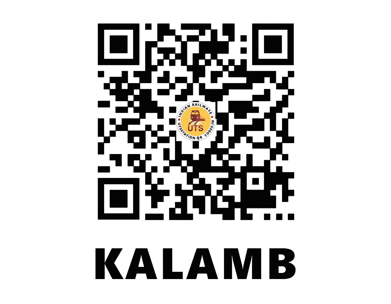 UTS QR Code for KALAMB - KALM (CR - MAHARASHTRA)