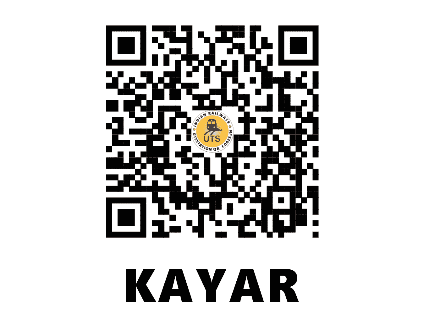 UTS QR Code for KAYAR - KAYR (CR - MAHARASHTRA)