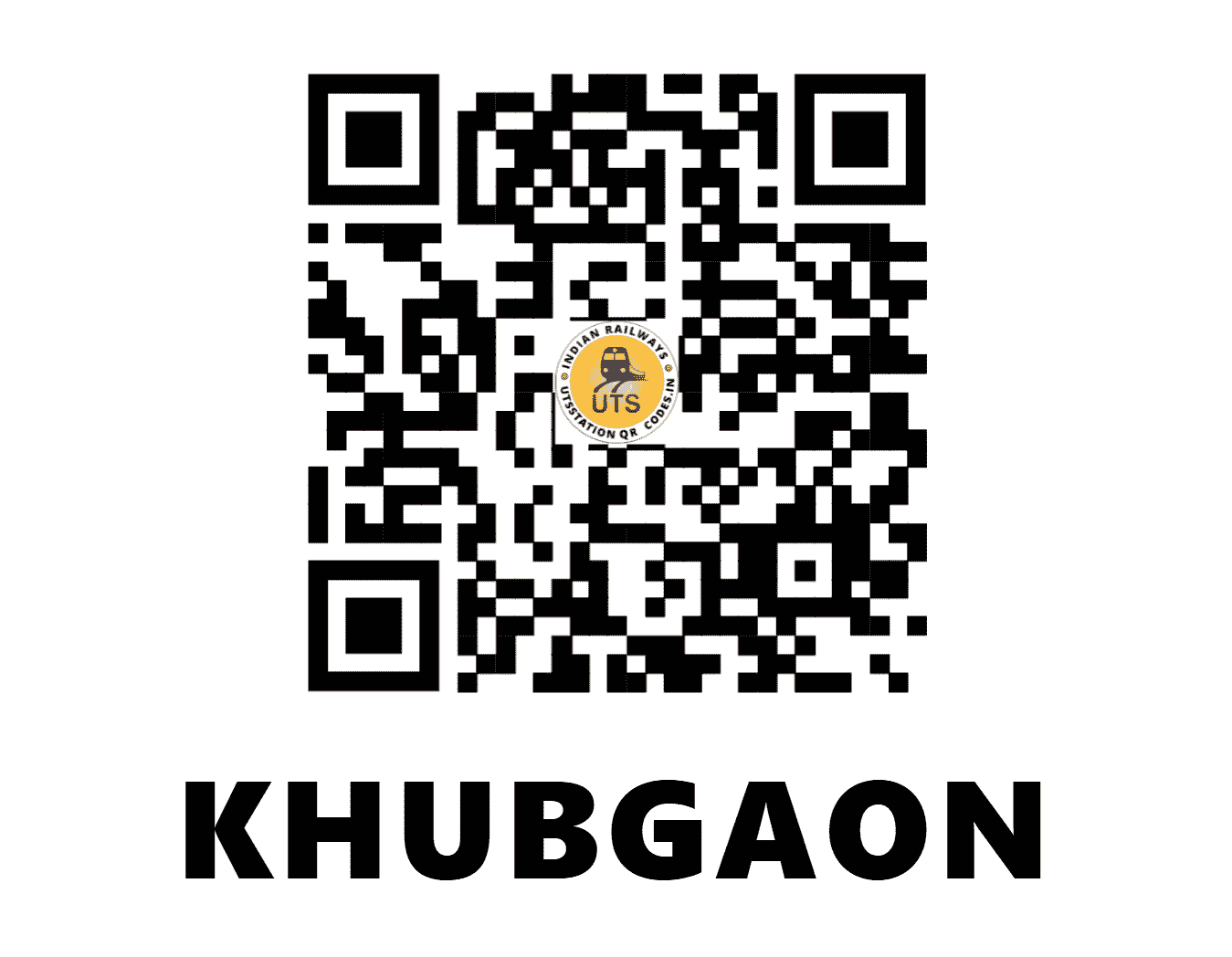UTS QR Code for KHUBGAON - KBGN (CR - MAHARASHTRA)