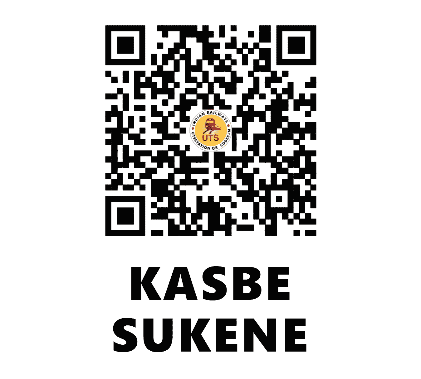 UTS QR Code for KASBE SUKENE - KBSN (CR - MAHARASHTRA)
