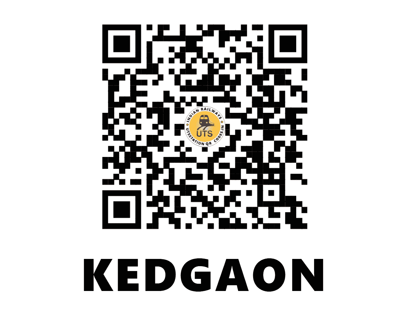 UTS QR Code for KEDGAON - KDG (CR - MAHARASHTRA)