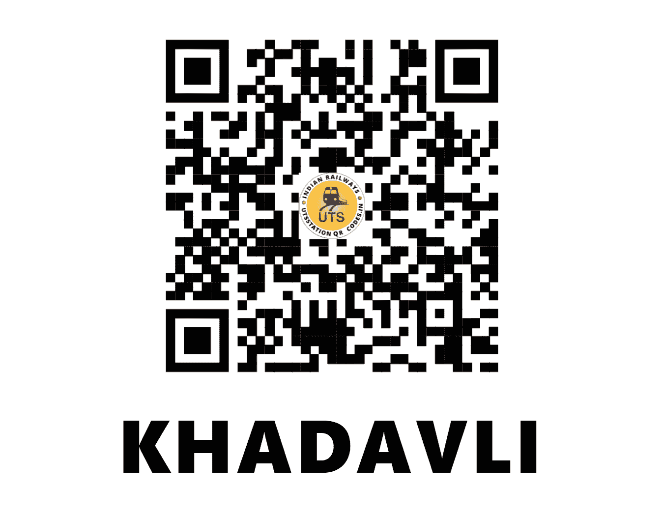 UTS QR Code for KHADAVLI - KDV (CR - MAHARASHTRA)