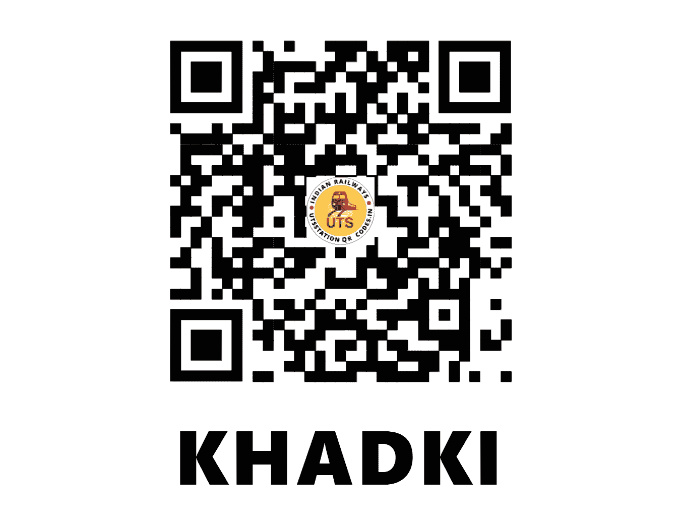 UTS QR Code for KHADKI - KK (CR - MAHARASHTRA)