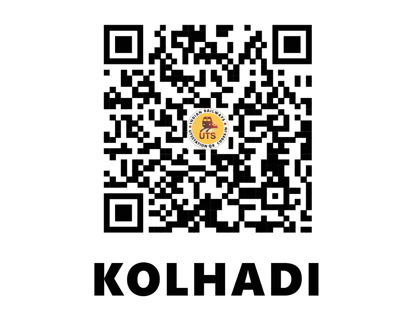 UTS QR Code for KOLHADI - KLHD (CR - MAHARASHTRA)