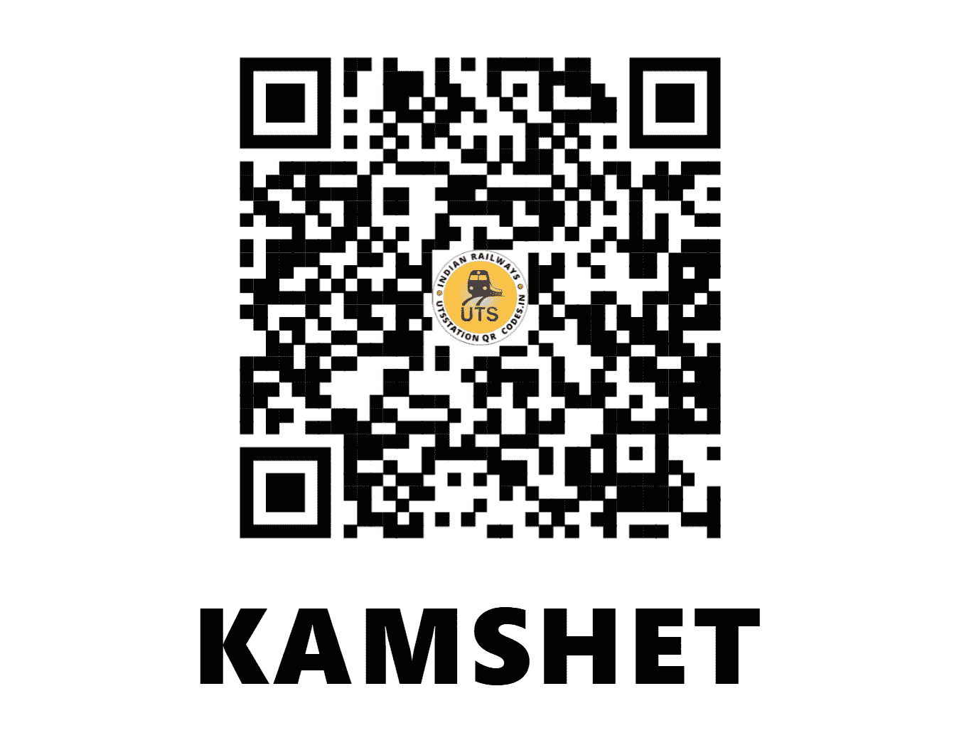 UTS QR Code for KAMSHET - KMST (CR - MAHARASHTRA)