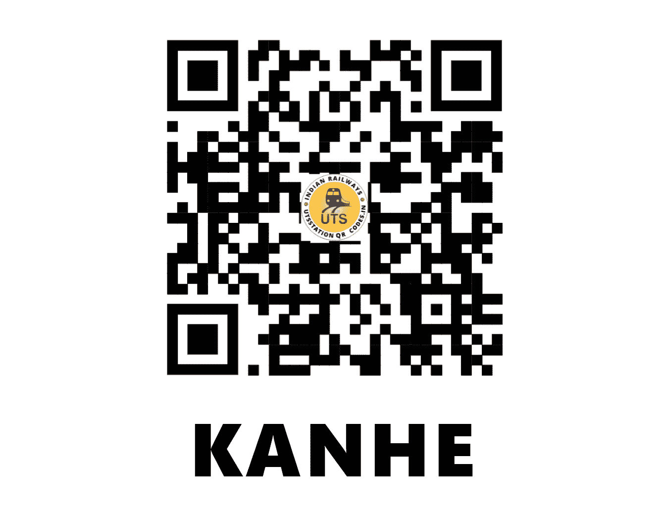 UTS QR Code for KANHE - KNHE (CR - MAHARASHTRA)