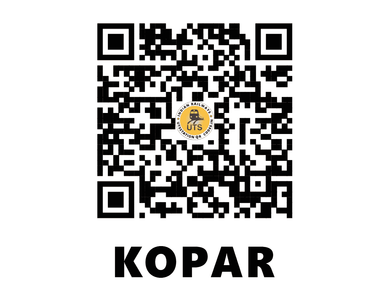 UTS QR Code for KOPAR - KOPR (CR - MAHARASHTRA)