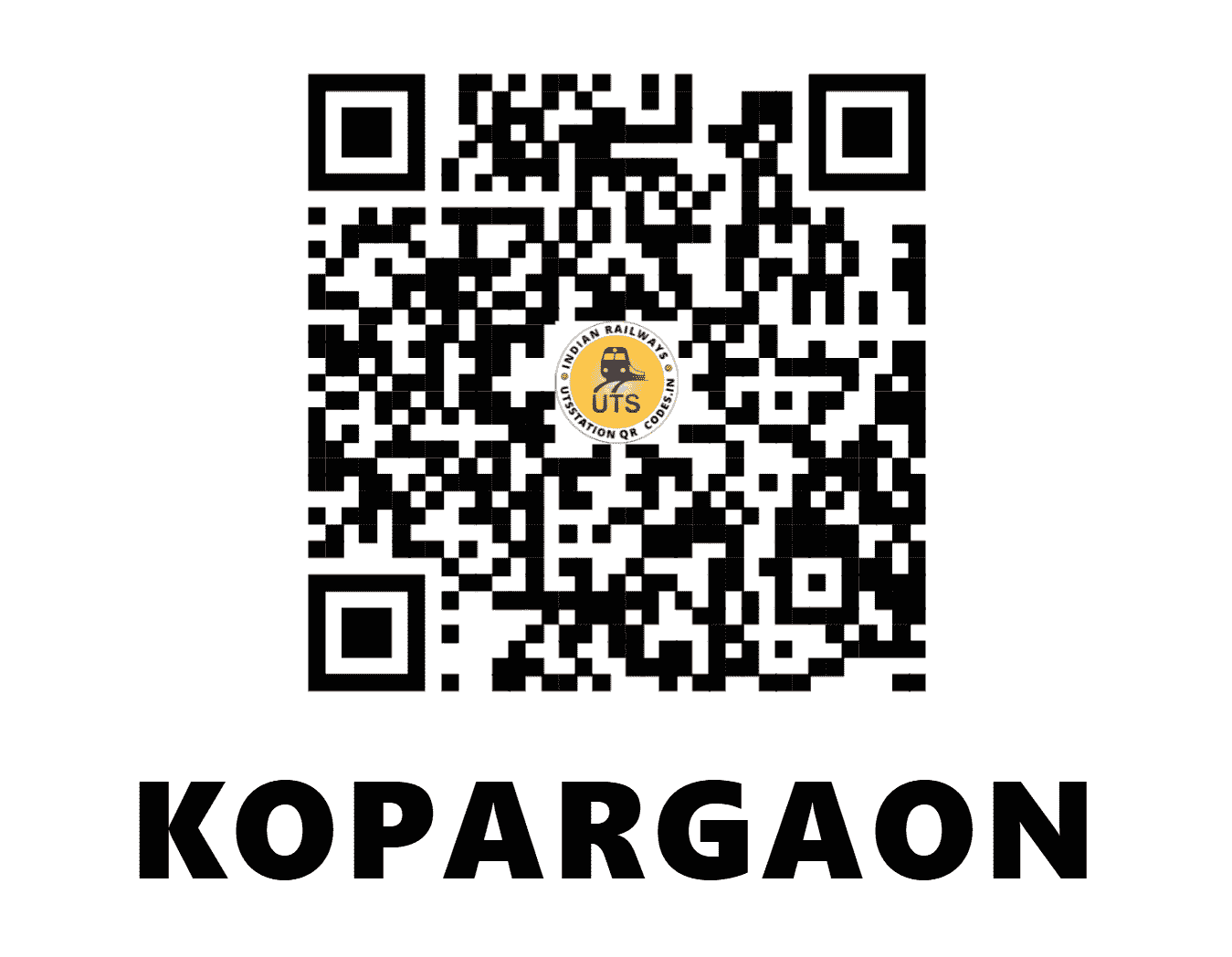 UTS QR Code for KOPARGAON - KPG (CR - MAHARASHTRA)