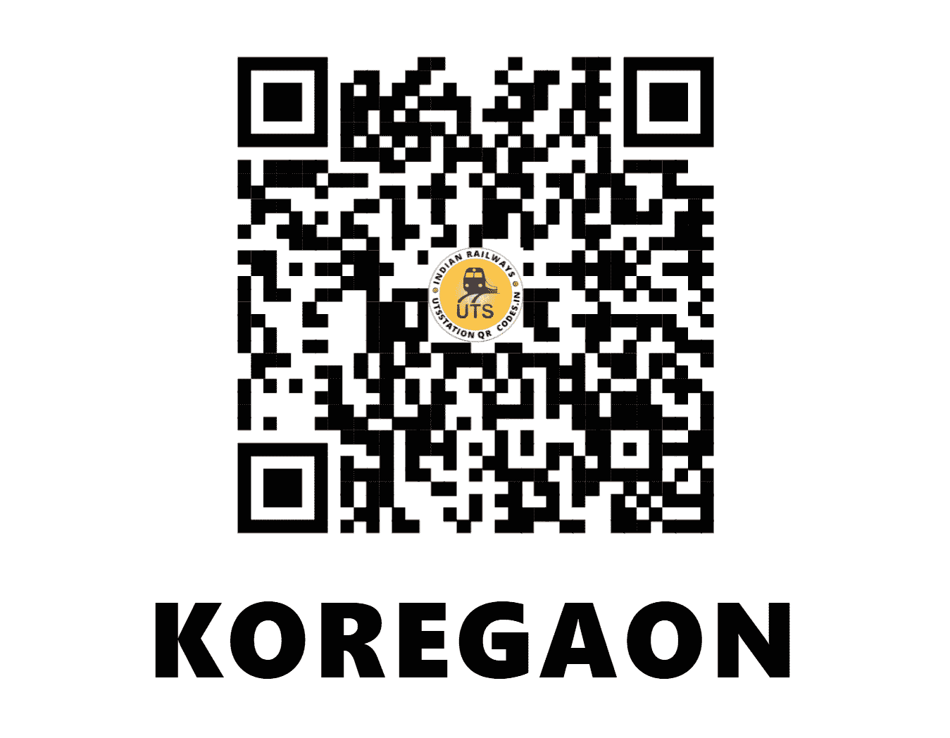 UTS QR Code for KOREGAON - KRG (CR - MAHARASHTRA)