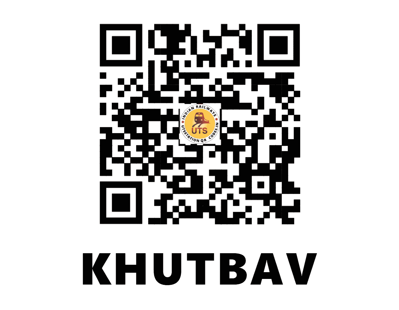 UTS QR Code for KHUTBAV - KTT (CR - MAHARASHTRA)