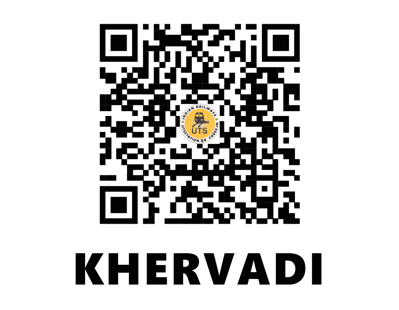 UTS QR Code for KHERVADI - KW (CR - MAHARASHTRA)