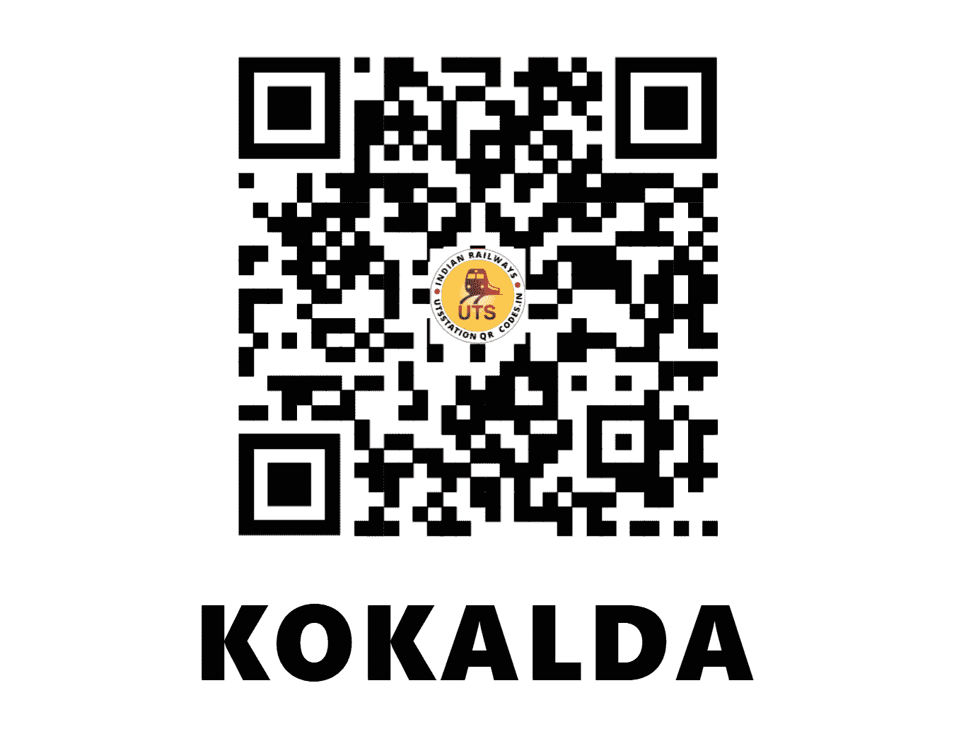 UTS QR Code for KOKALDA - KXD (CR - MAHARASHTRA)