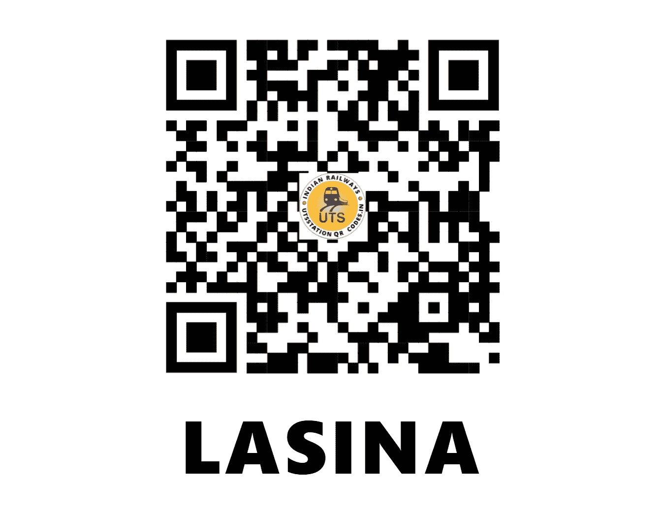 UTS QR Code for LASINA - LSN (CR - MAHARASHTRA)