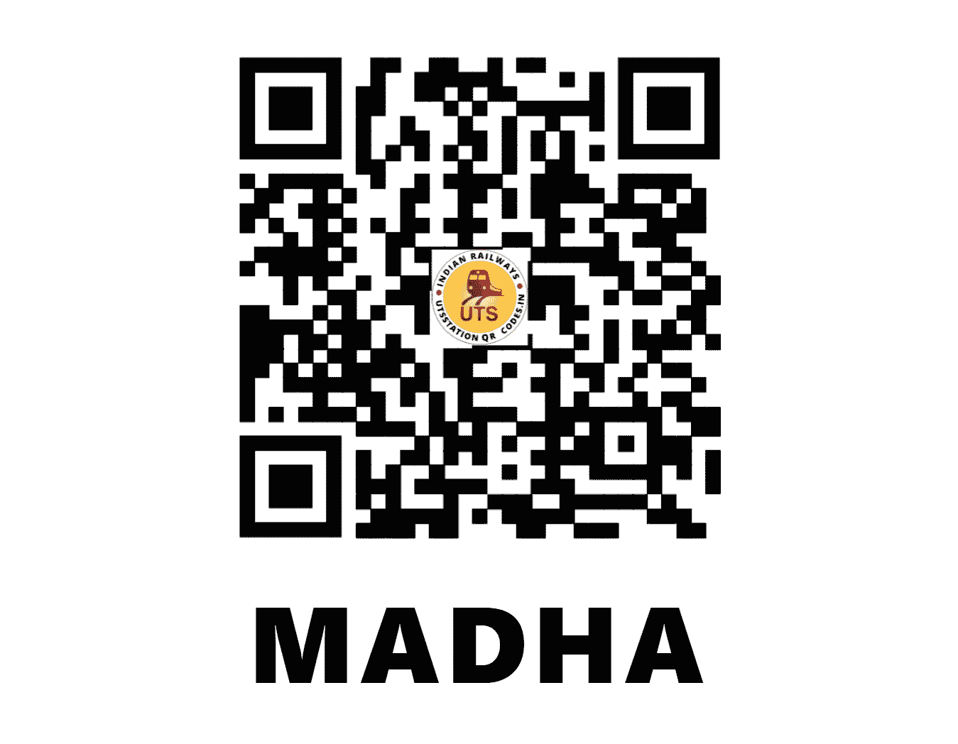 UTS QR Code for MADHA - MA (CR - MAHARASHTRA)