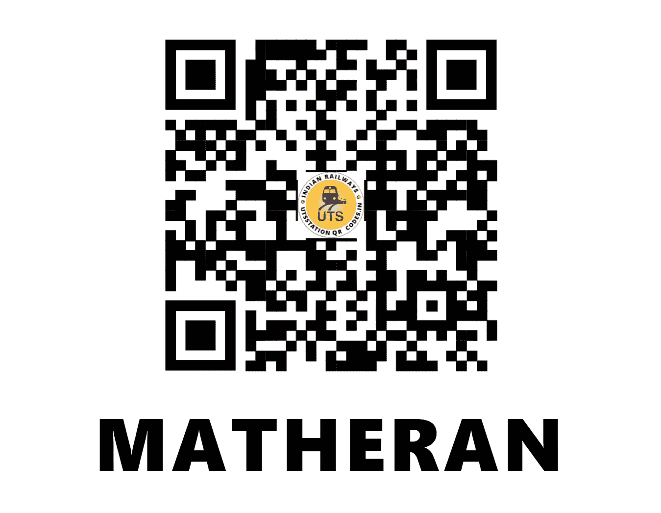 UTS QR Code for MATHERAN - MAE (CR - MAHARASHTRA)