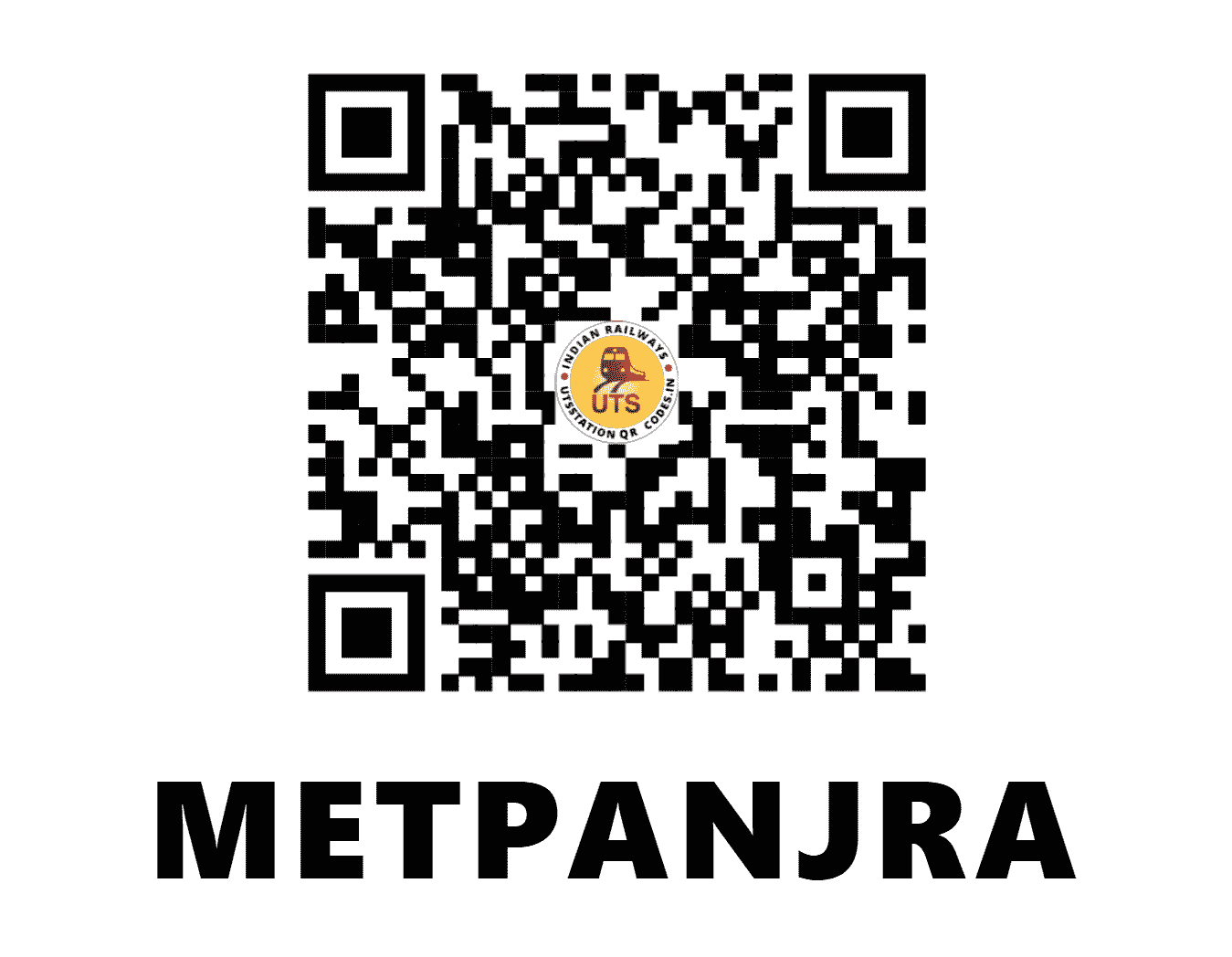 UTS QR Code for METPANJRA - MER (CR - MAHARASHTRA)