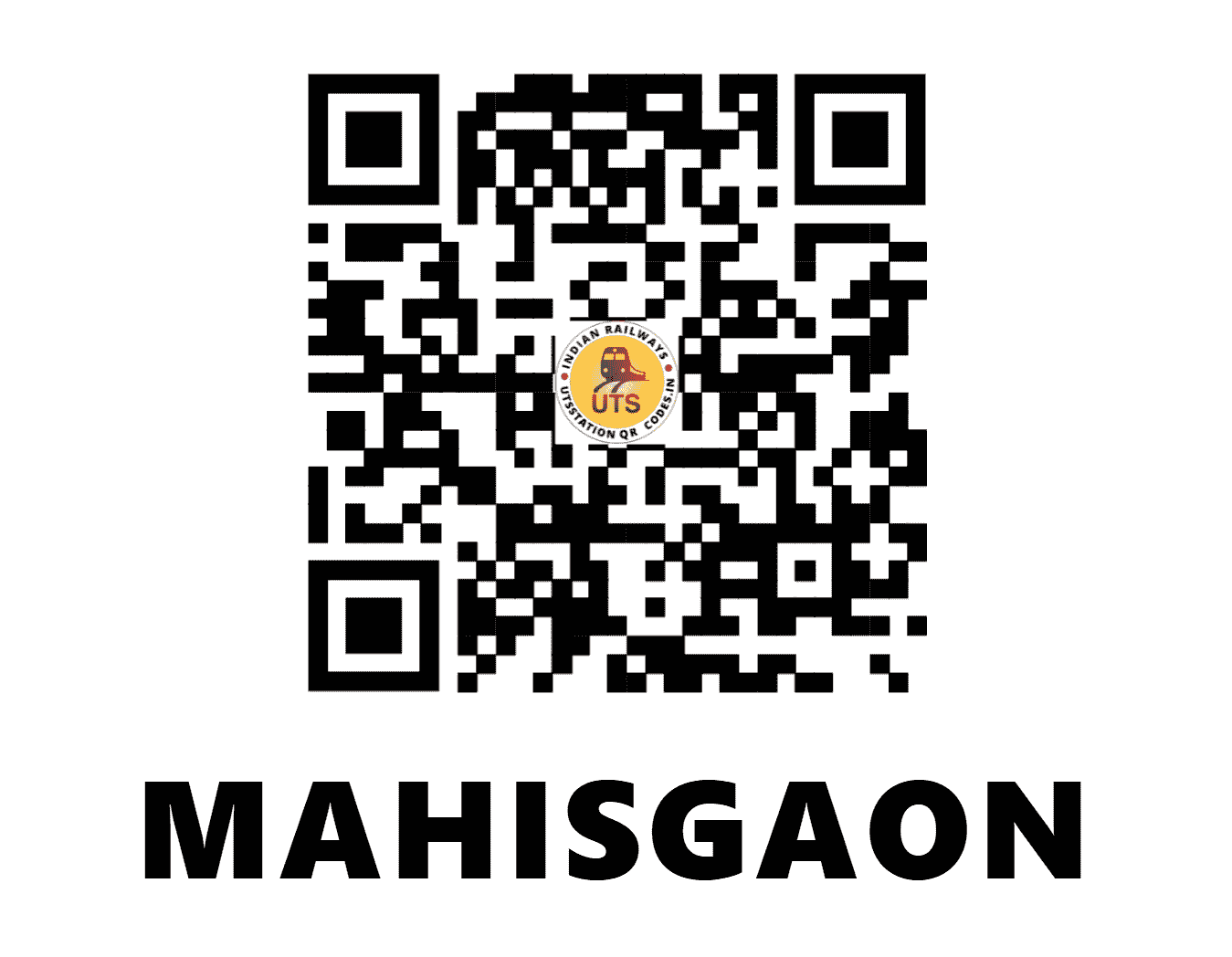 UTS QR Code for MAHISGAON - MGO (CR - MAHARASHTRA)