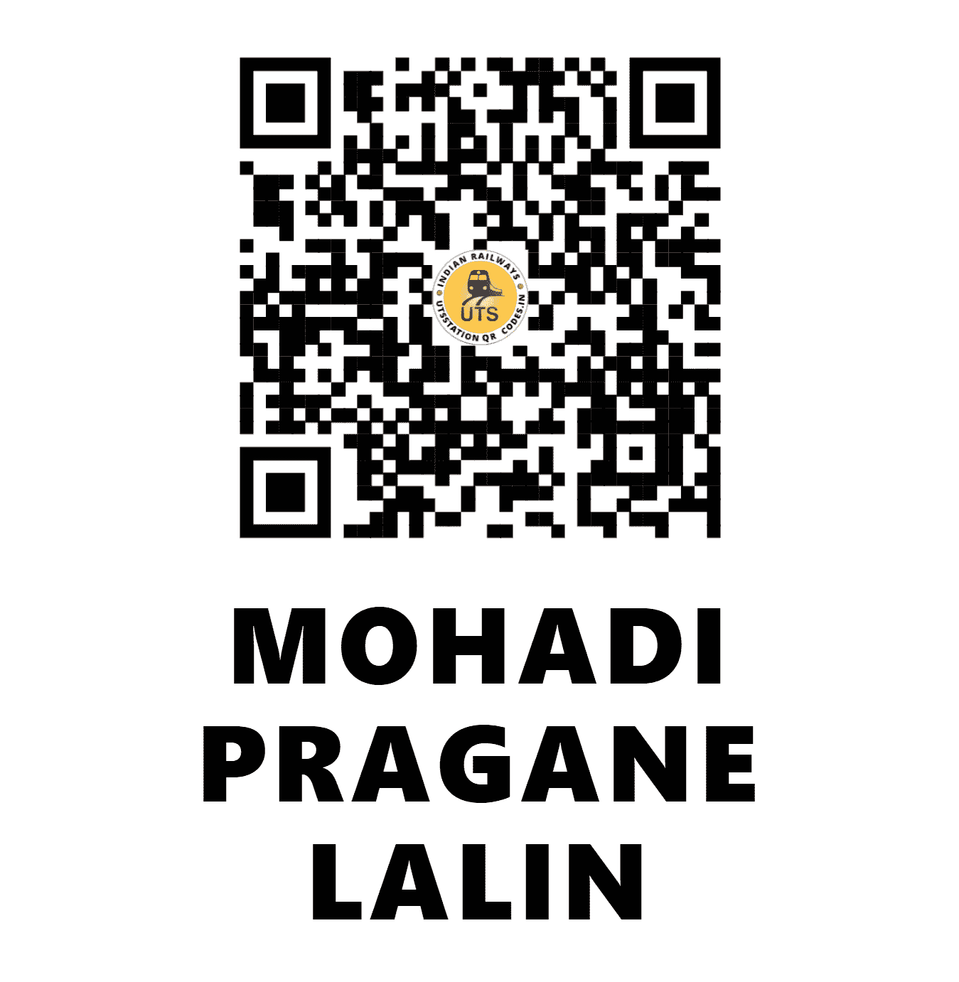 UTS QR Code for MOHADI PRAGANE LALIN - MHAD (CR - MAHARASHTRA)