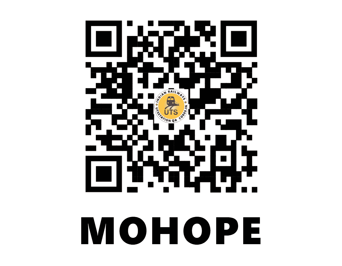 UTS QR Code for MOHOPE - MHPE (CR - MAHARASHTRA)