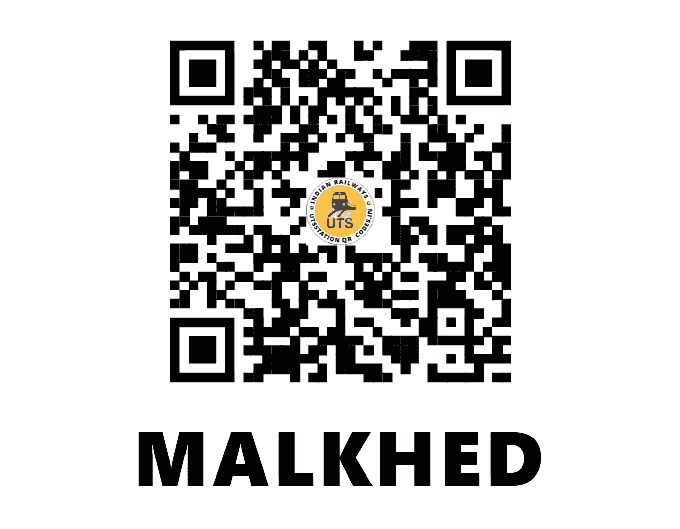 UTS QR Code for MALKHED - MLR (CR - MAHARASHTRA)