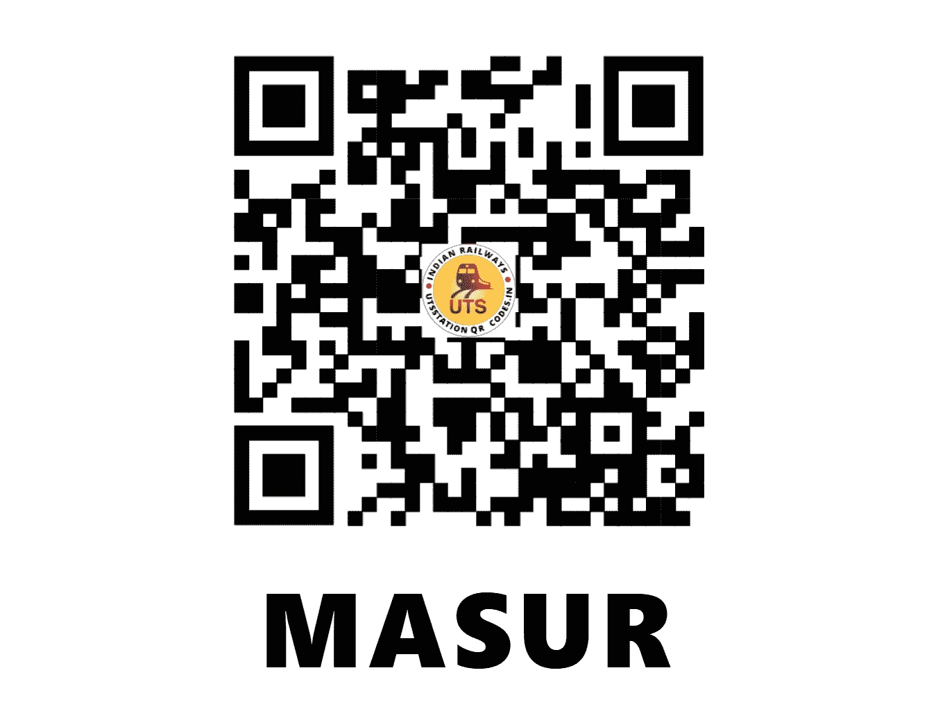 UTS QR Code for MASUR - MSR (CR - MAHARASHTRA)
