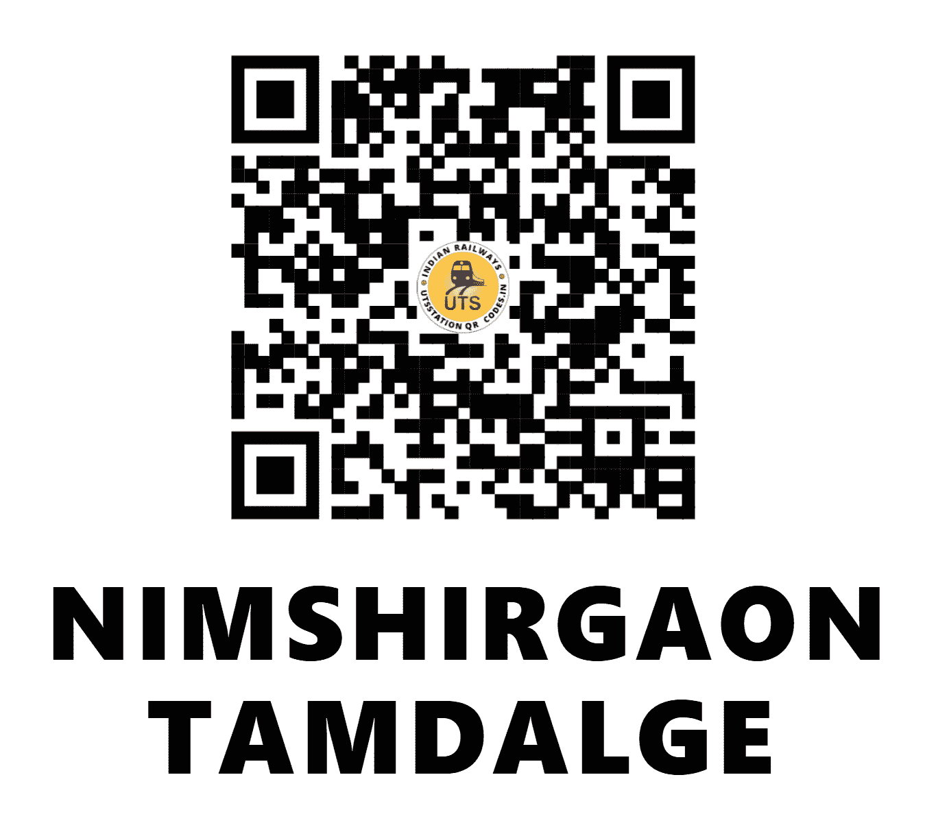 UTS QR Code for NIMSHIRGAON TAMDALGE - NMGT (CR - MAHARASHTRA)