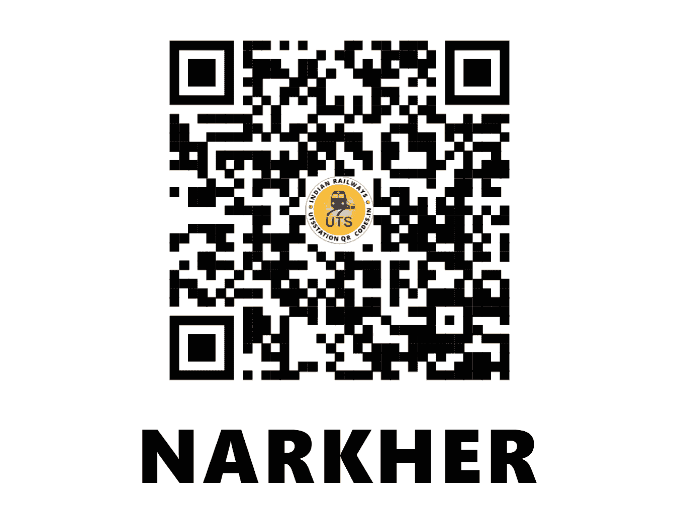 UTS QR Code for NARKHER - NRKR (CR - MAHARASHTRA)