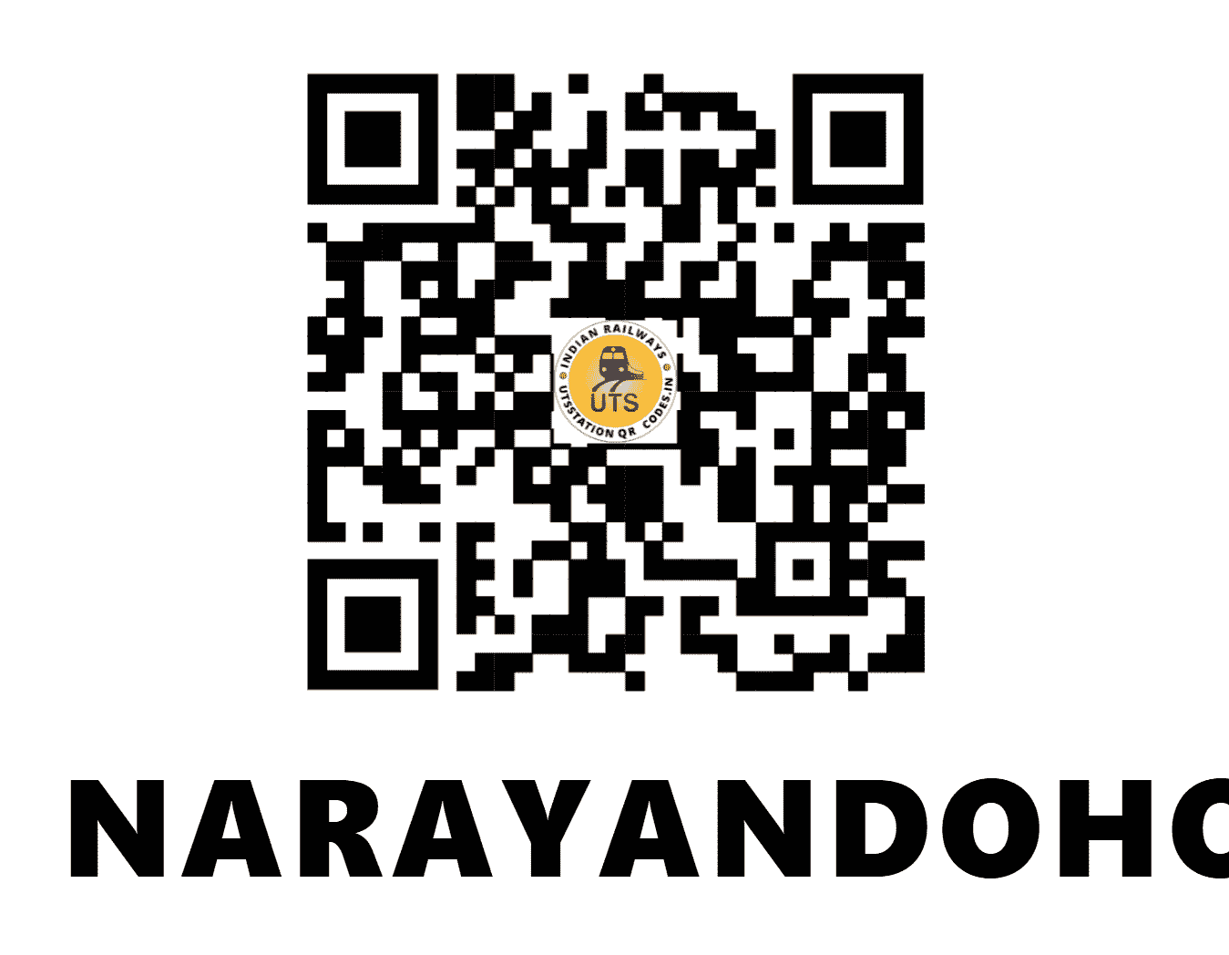 UTS QR Code for NARAYANDOHO - NYDO (CR - MAHARASHTRA)