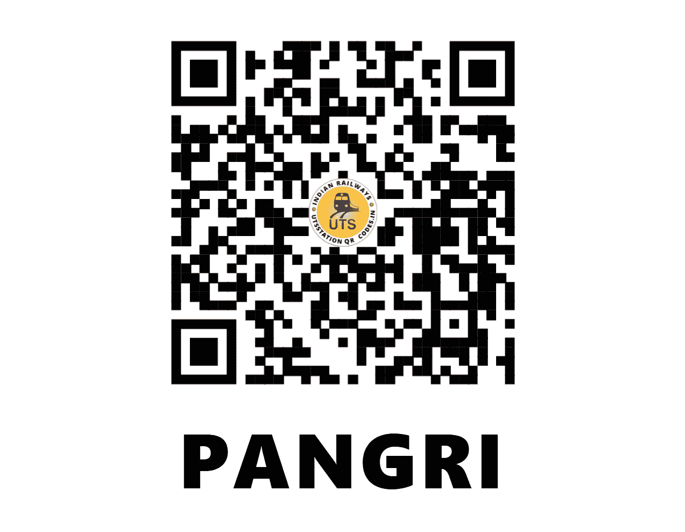 UTS QR Code for PANGRI - PJR (CR - MAHARASHTRA)
