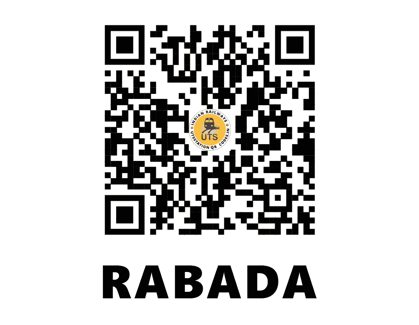 UTS QR Code for RABADA - RABE (CR - MAHARASHTRA)