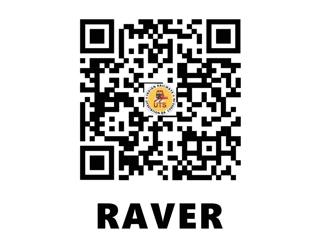 UTS QR Code for RAVER - RV (CR - MAHARASHTRA)
