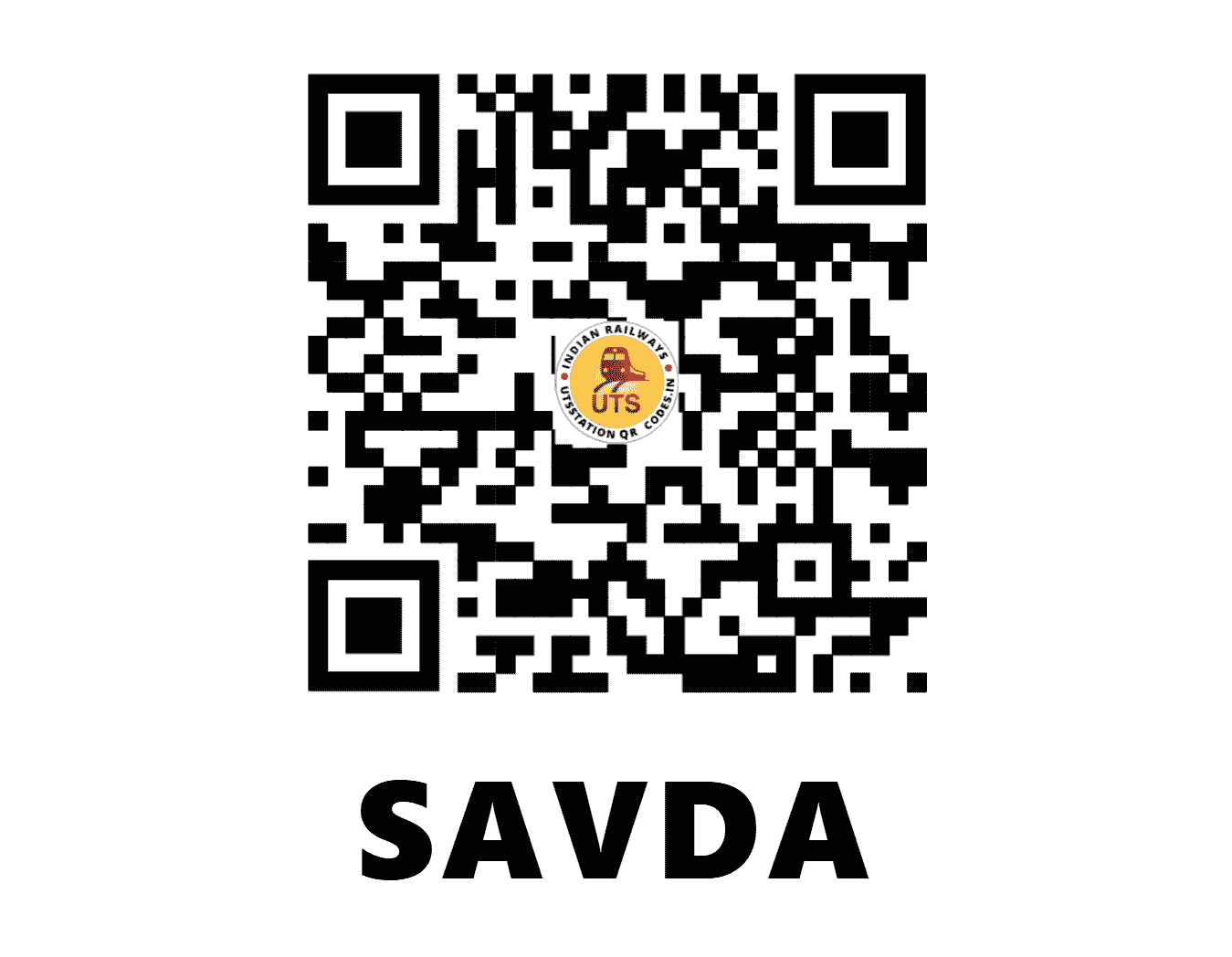 UTS QR Code for SAVDA - SAV (CR - MAHARASHTRA)